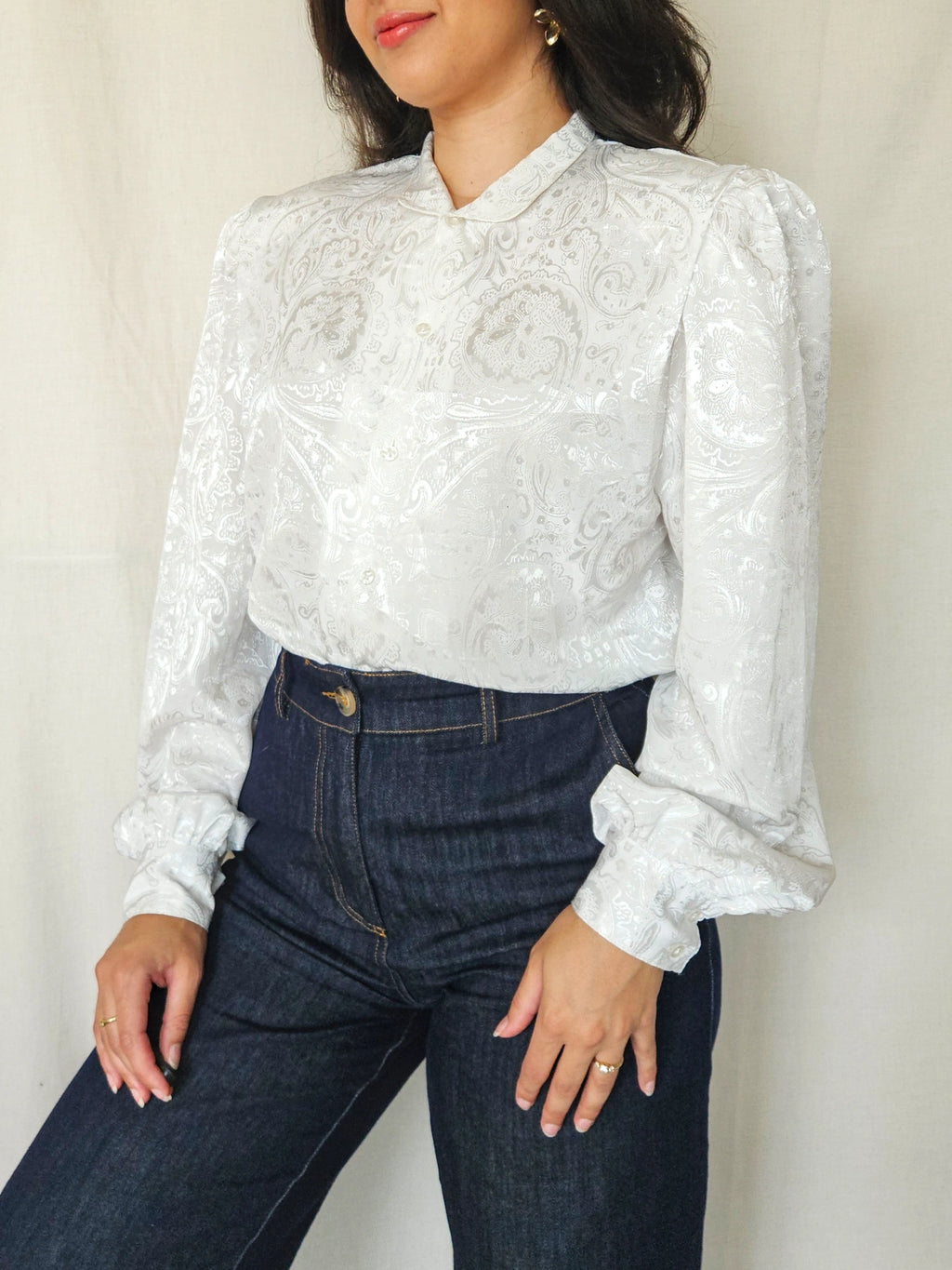 Matilda - witte vintage blouse | XL
