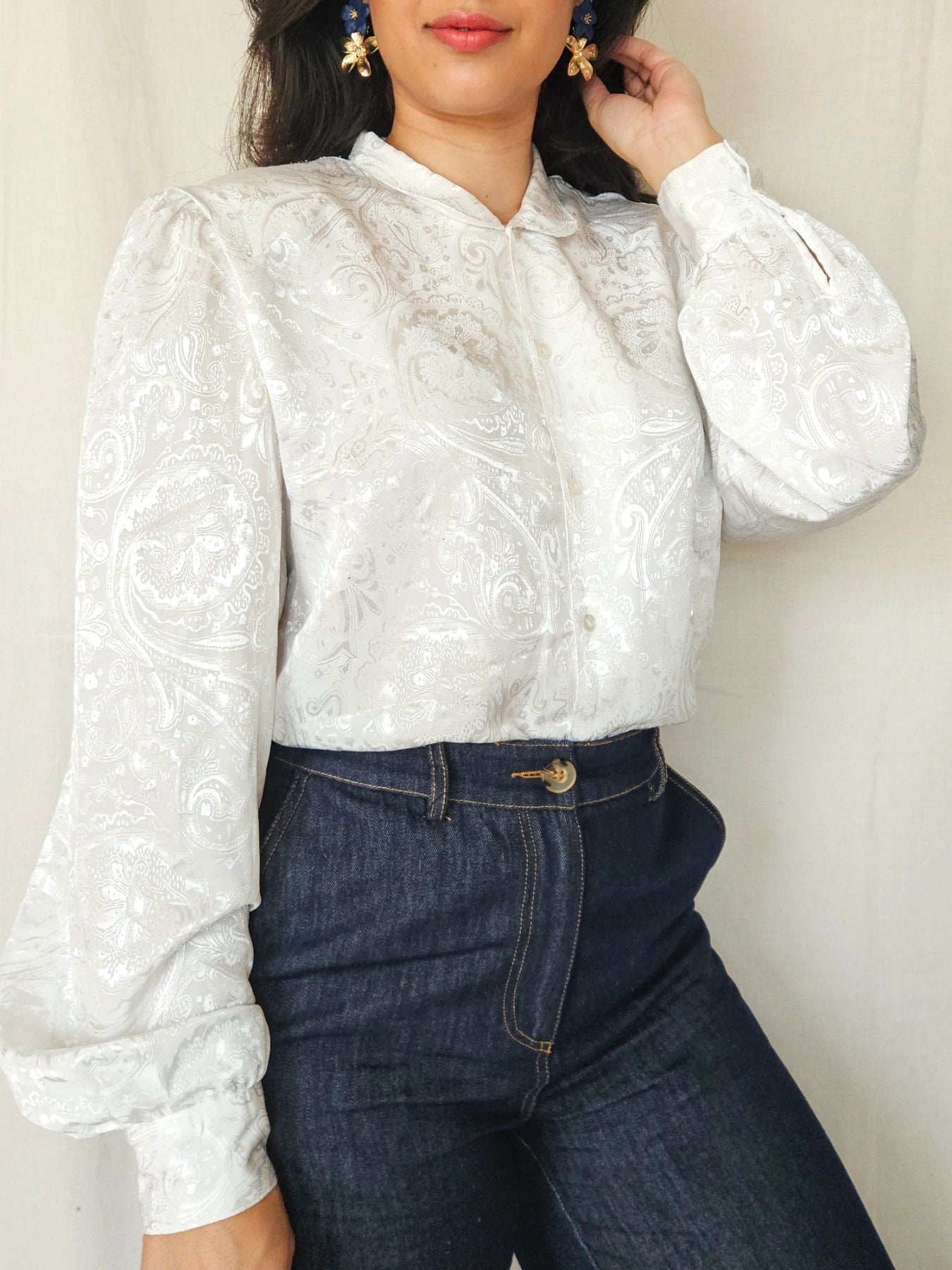 Matilda - witte vintage blouse | XL