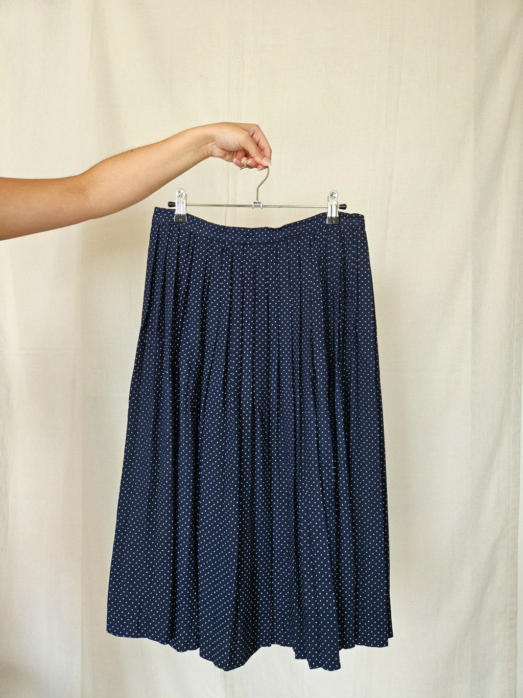 Desi - donkerblauwe vintage plooirok | M/L