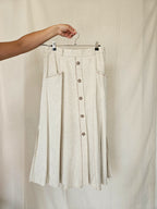 Renata - doorknoop vintage rok, linnen | XL