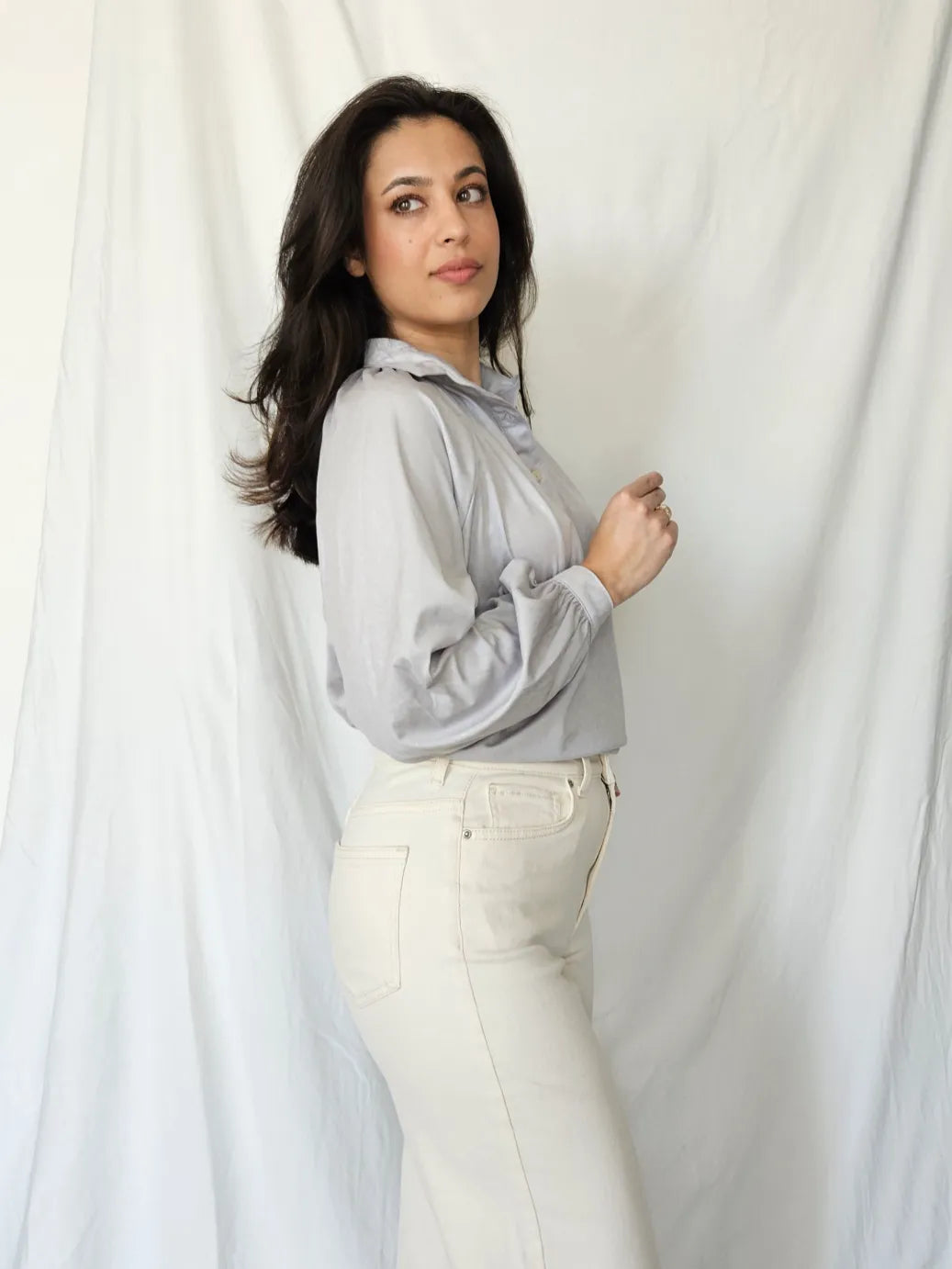 Jaren 70 blouse lichtpaars | M