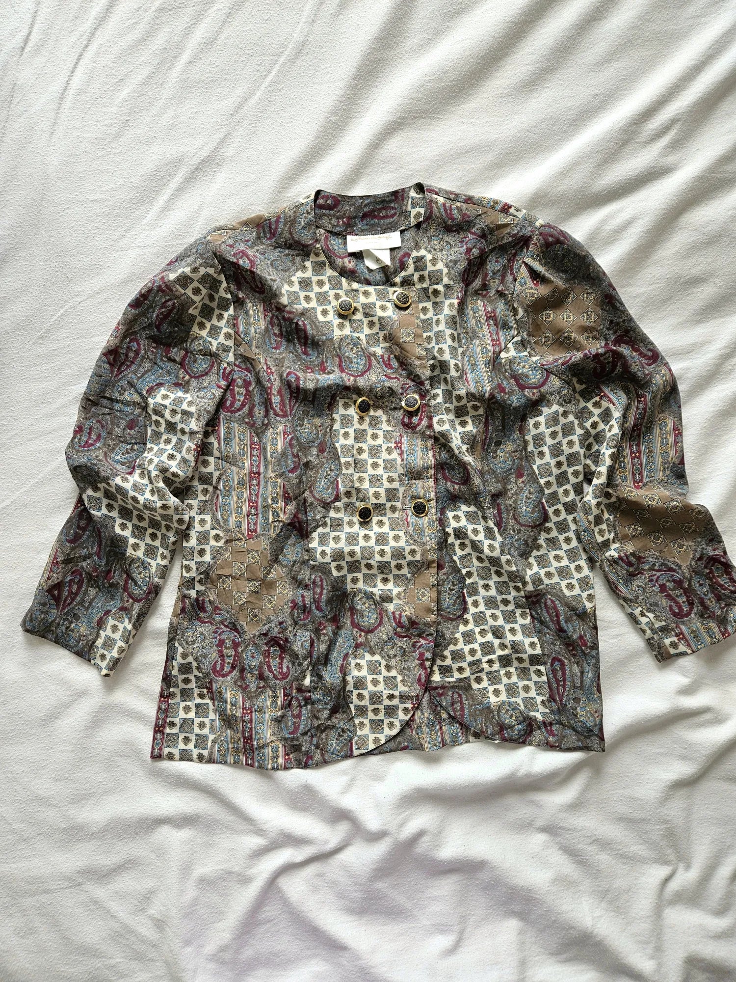 Mina - vintage blouse met bijzondere prints | M