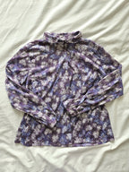 Lux - vintage blouse met paarse print | XXL
