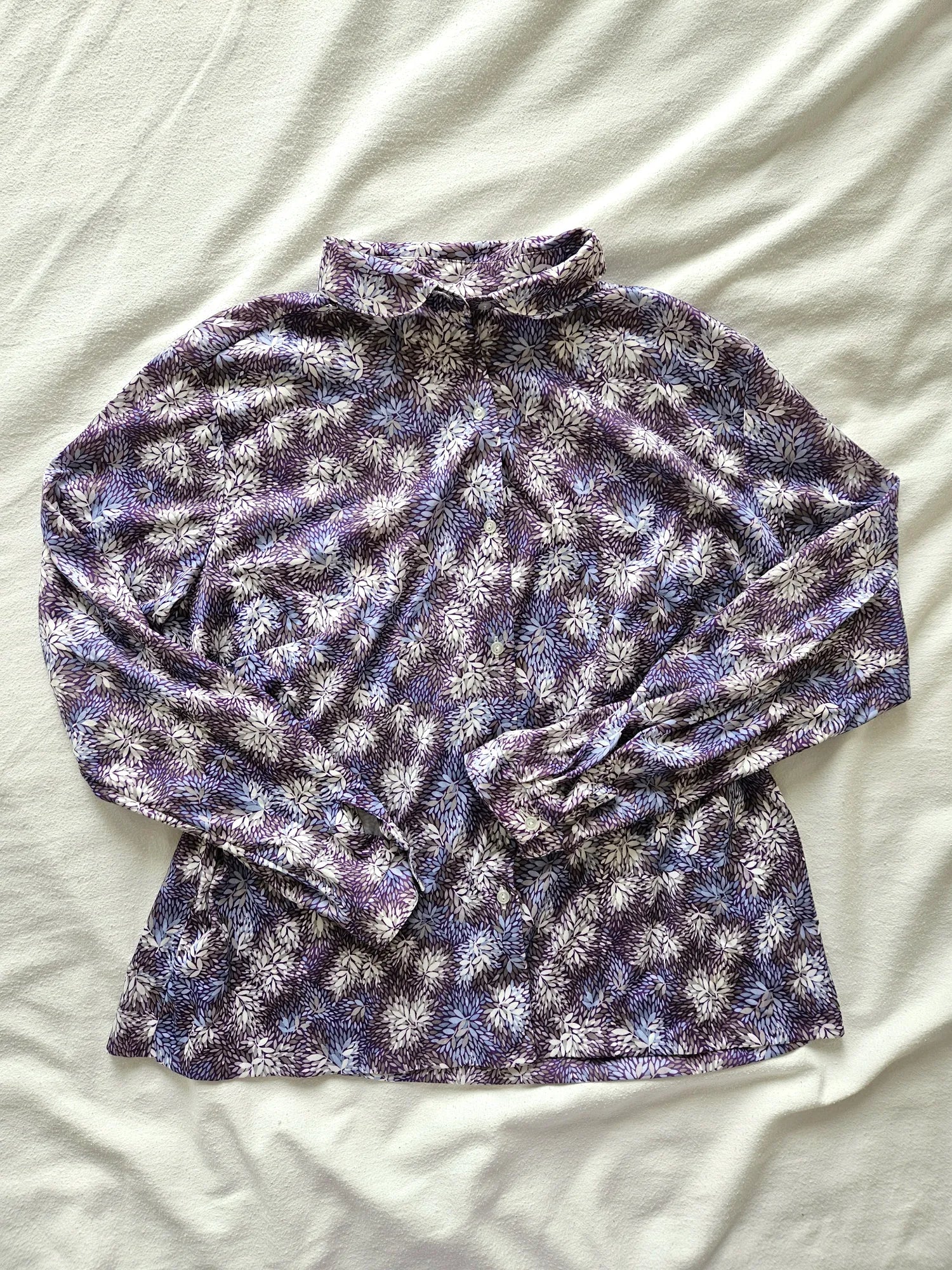 Lux - vintage blouse met paarse print | XXL