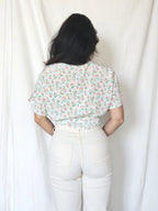 Airy vintage blouse with a light sheen | XXL