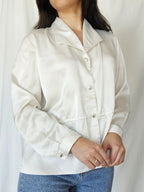 White silky vintage blouse | M