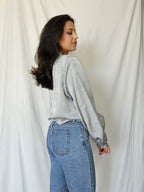 Silver-gray vintage blouse | XL