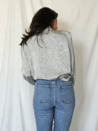 Silver-gray vintage blouse | XL