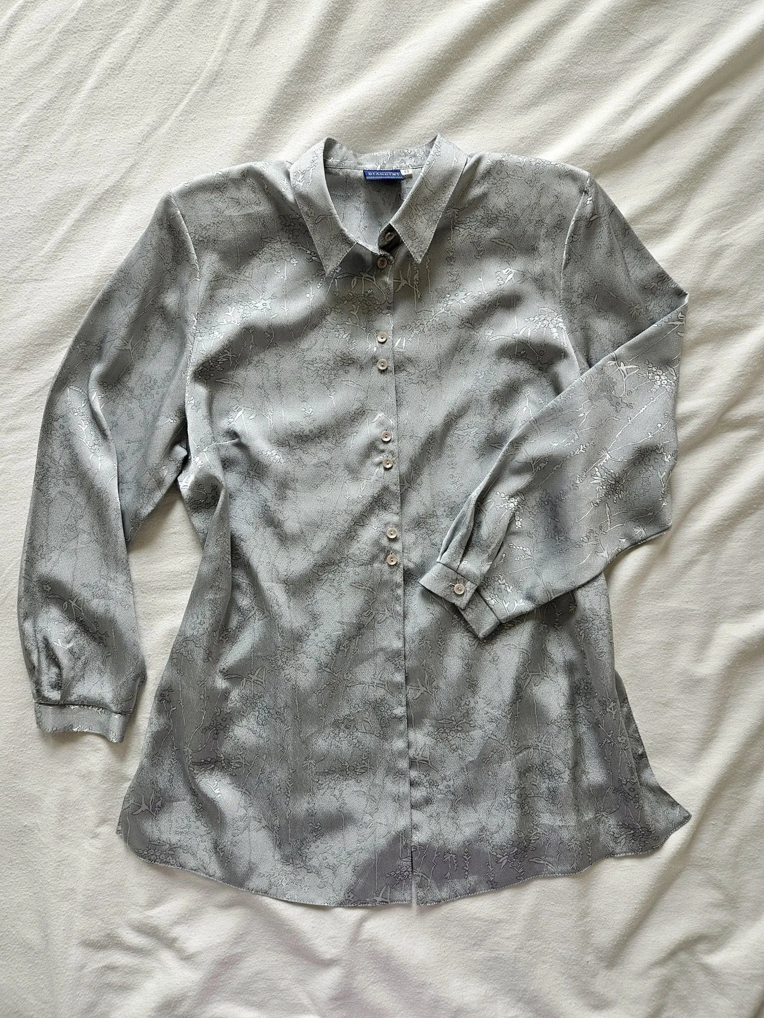Silver-gray vintage blouse | XL