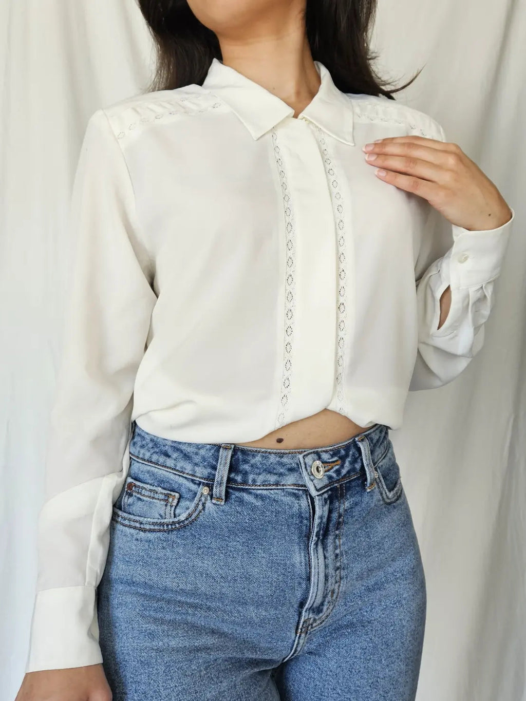 Romantic white vintage blouse | L