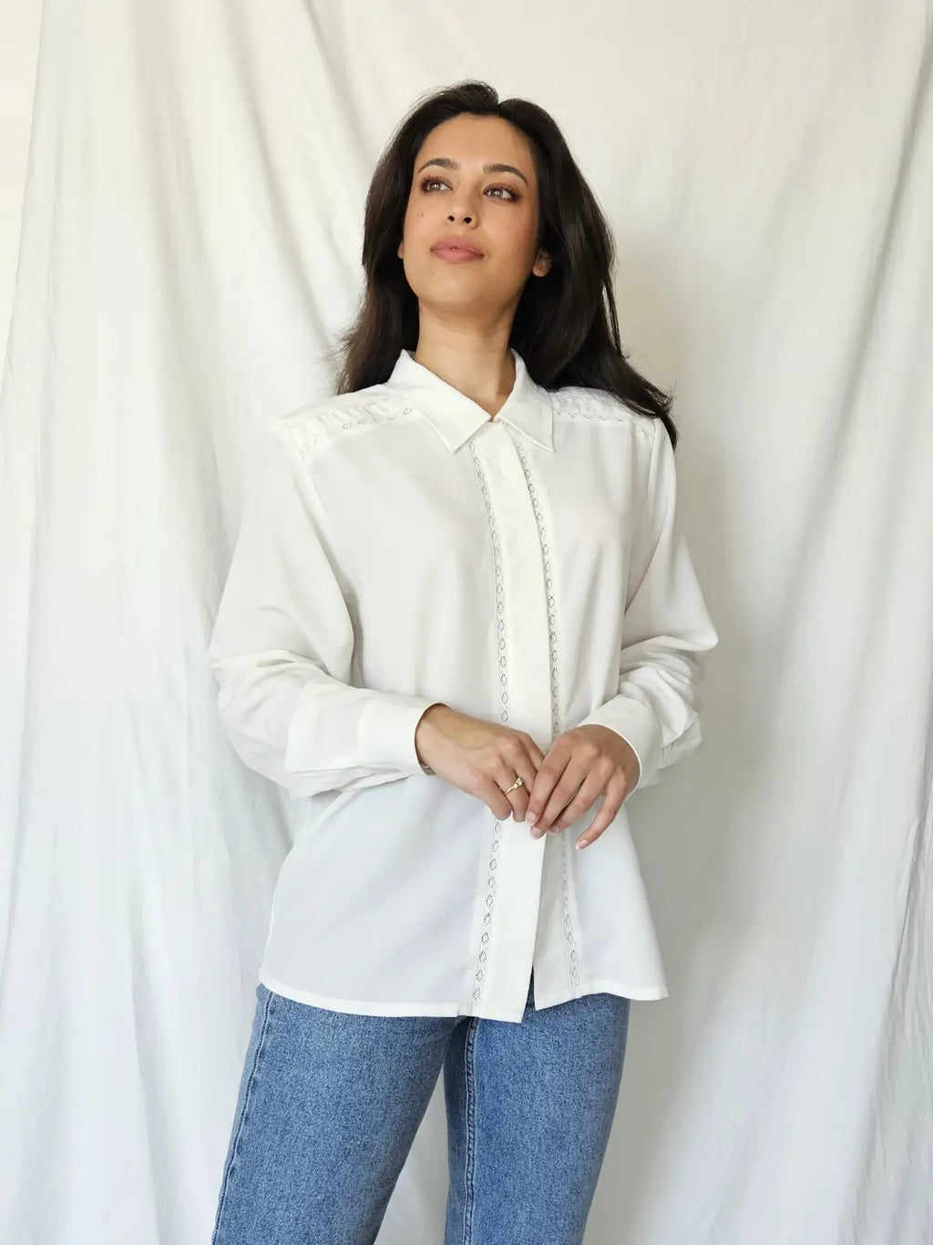 Romantic white vintage blouse | L