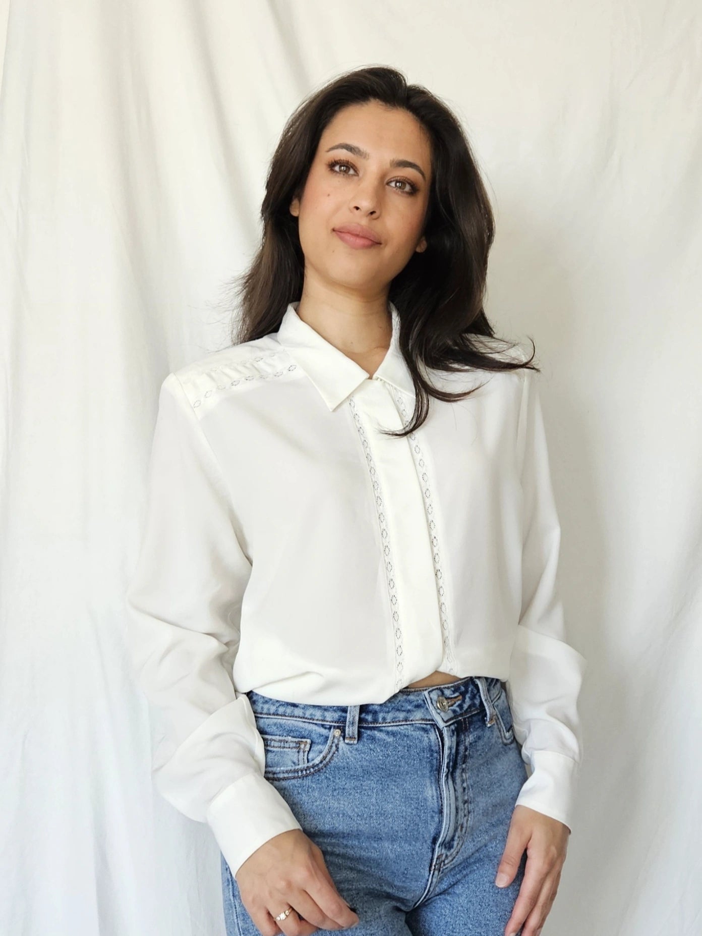 Romantic white vintage blouse | L