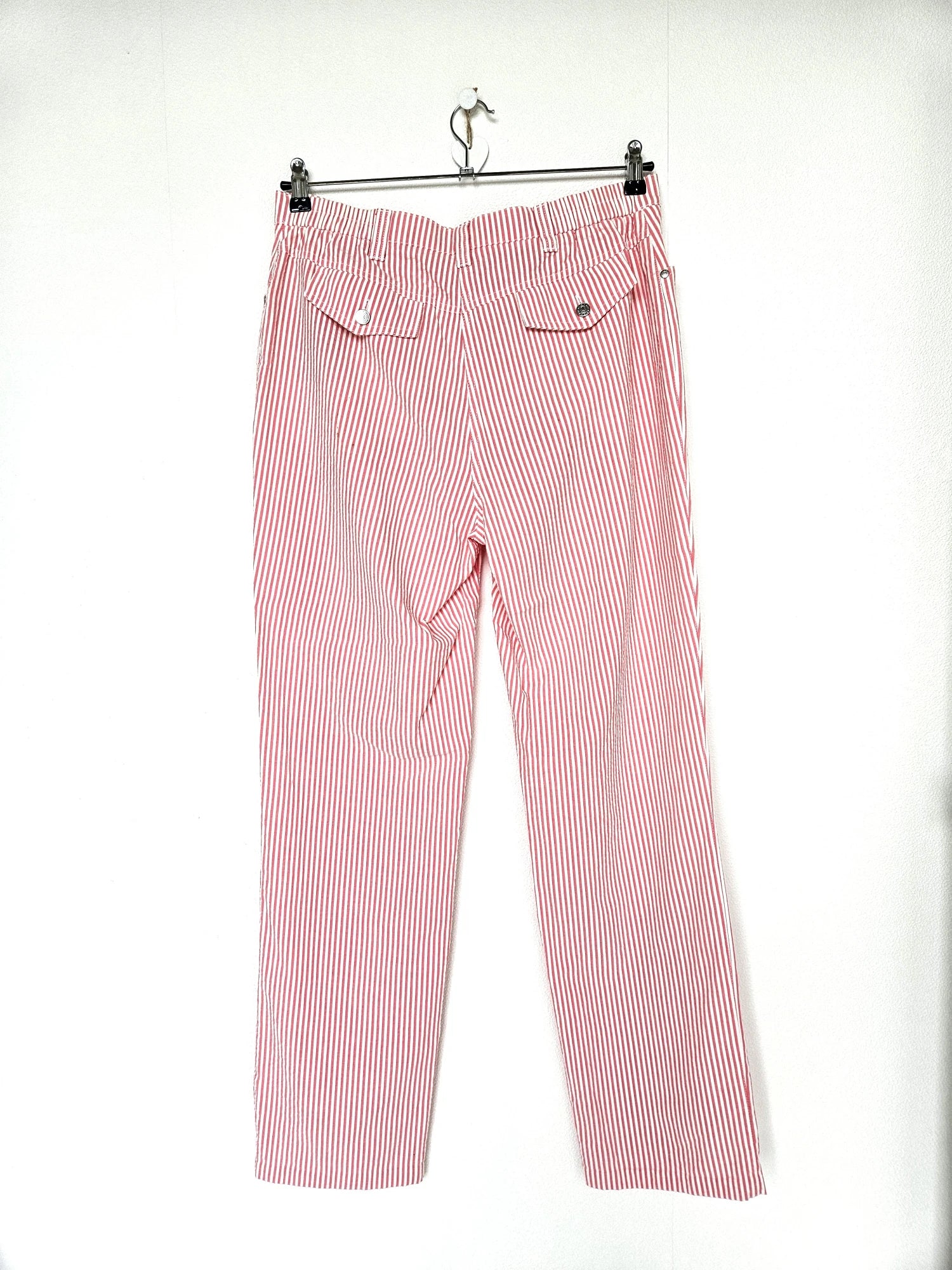 Katoenen vintage broek met rode strepen | XXL (33/32)