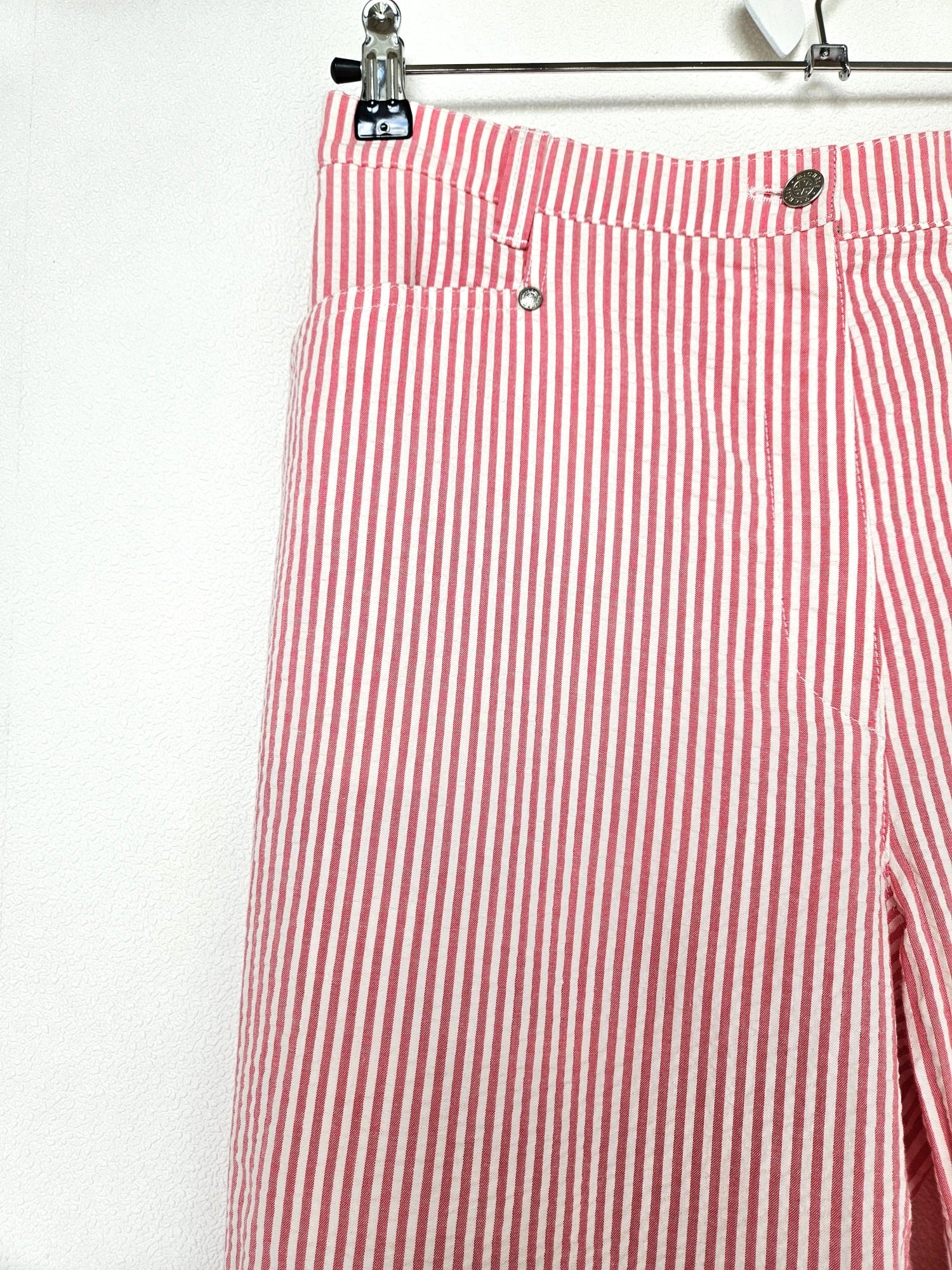 Katoenen vintage broek met rode strepen | XXL (33/32)