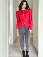 Rood wollen vintage jasje | M