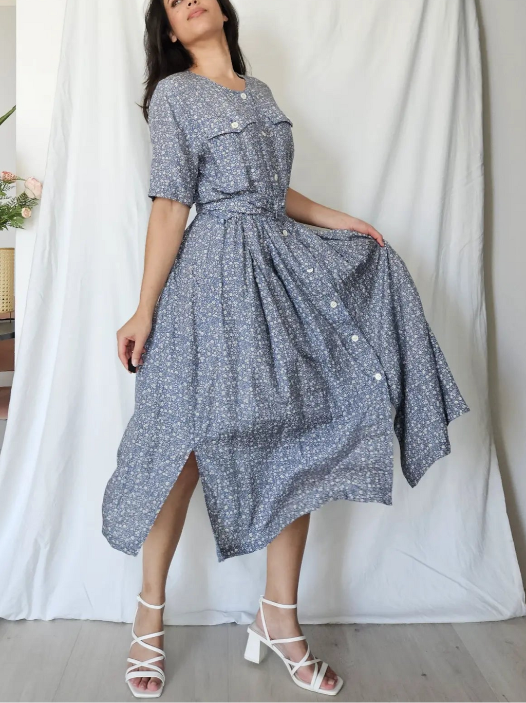 Zwierige 100% zijden vintage jurk | M