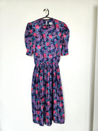 Zwierige 80s vintage jurk met lichte glans | M