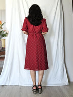 Rode geruite vintage jurk | M
