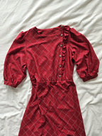 Rode geruite vintage jurk | M