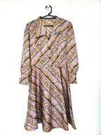 Vintage jurk met strepen en bloemen | M