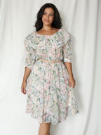 Romantische katoenen vintage jurk met kraag | L