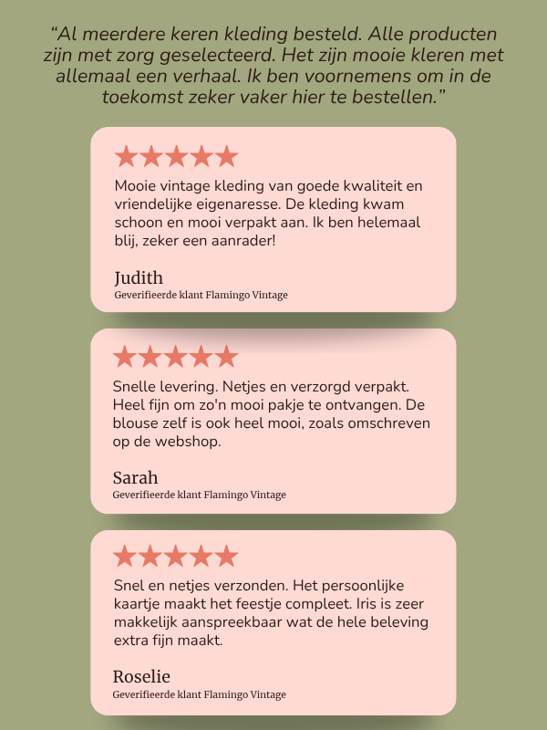 reviews van klanten over vintage kleding