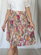 Vintage plooirok met bloemenprint  | L