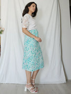 Vintage katoenen midi rok  | XL