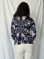 Jaren 70 top donkerblauw, katoen | S