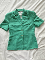 Betty - donkergroene vintage top, linnen | L