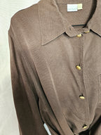 Soft brown cupro blouse with suns | XXL