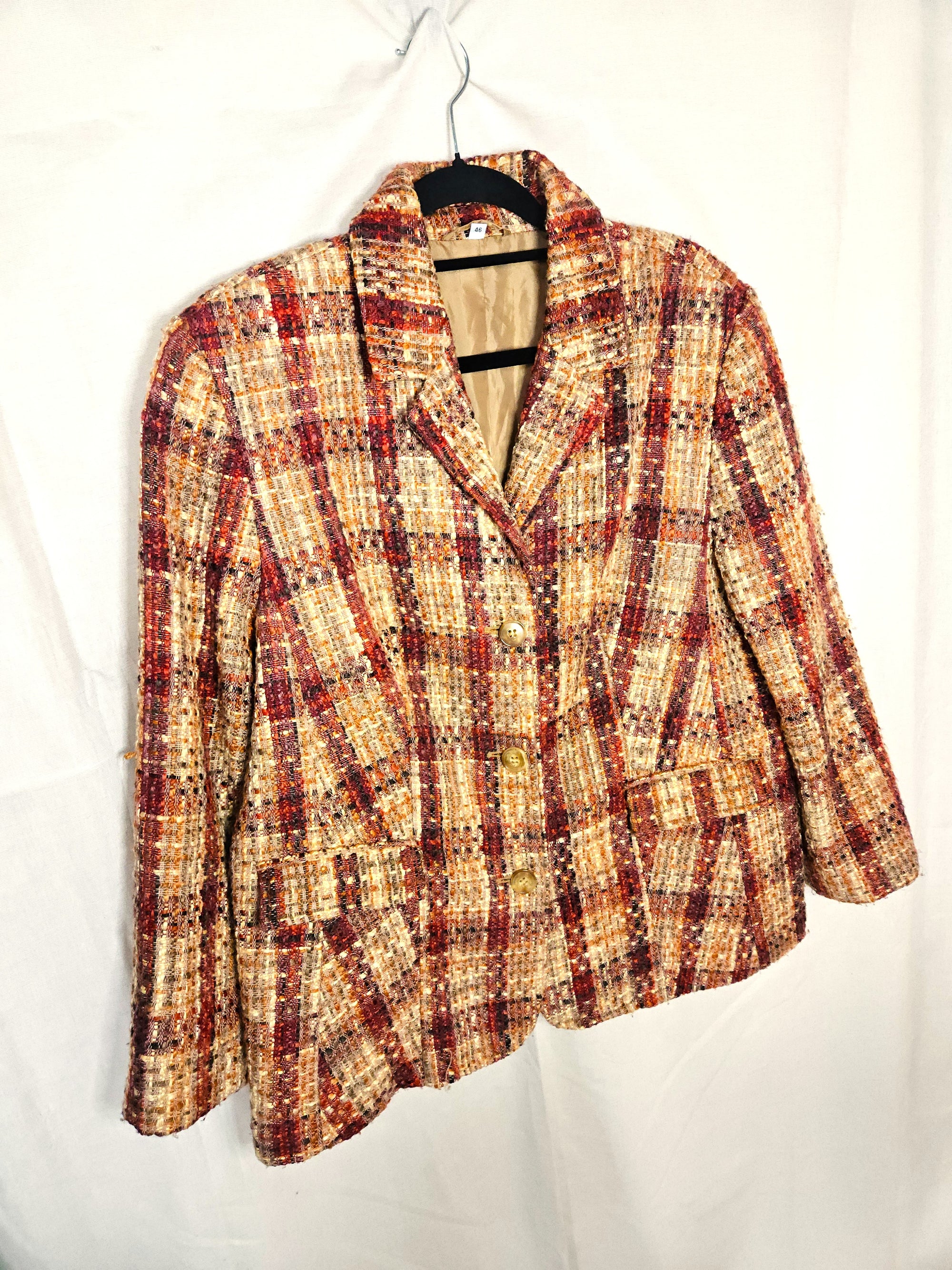 Peach - bouclé blazer, wool blend | L/XL