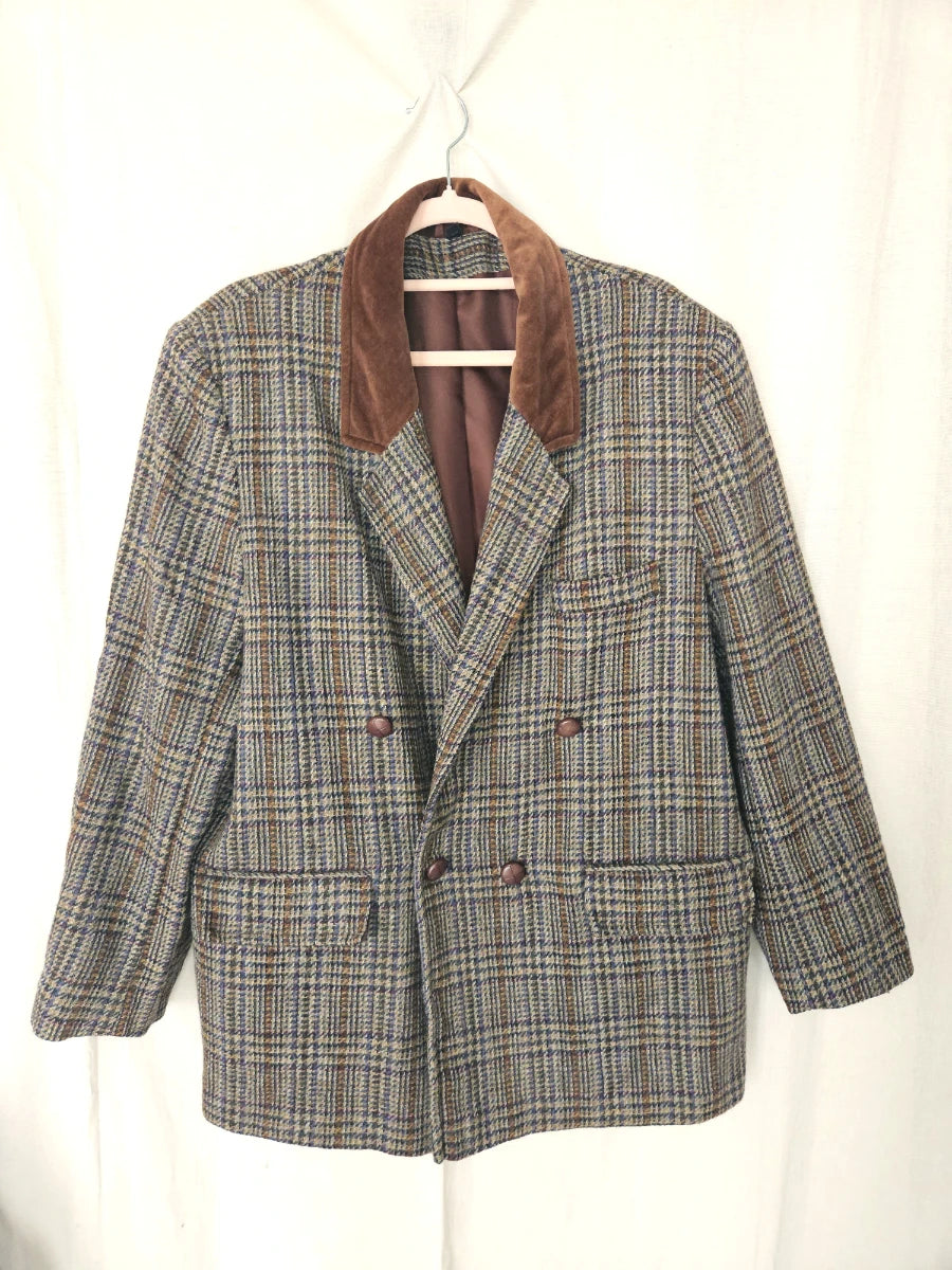Leto - geruite blazer, wol | XXL