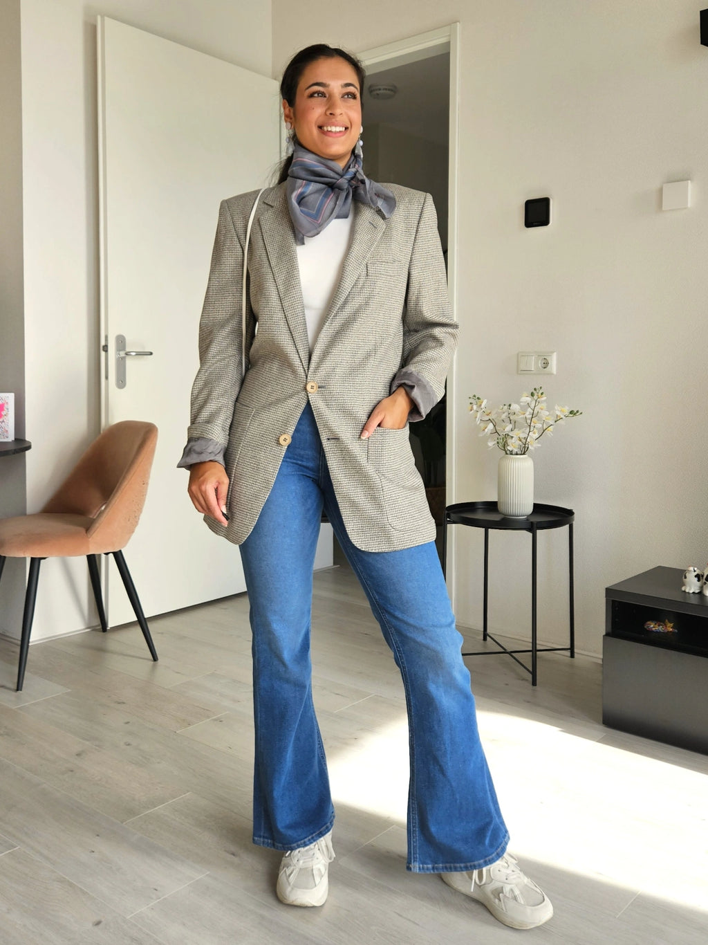 Helena - geruite blazer, wol | M