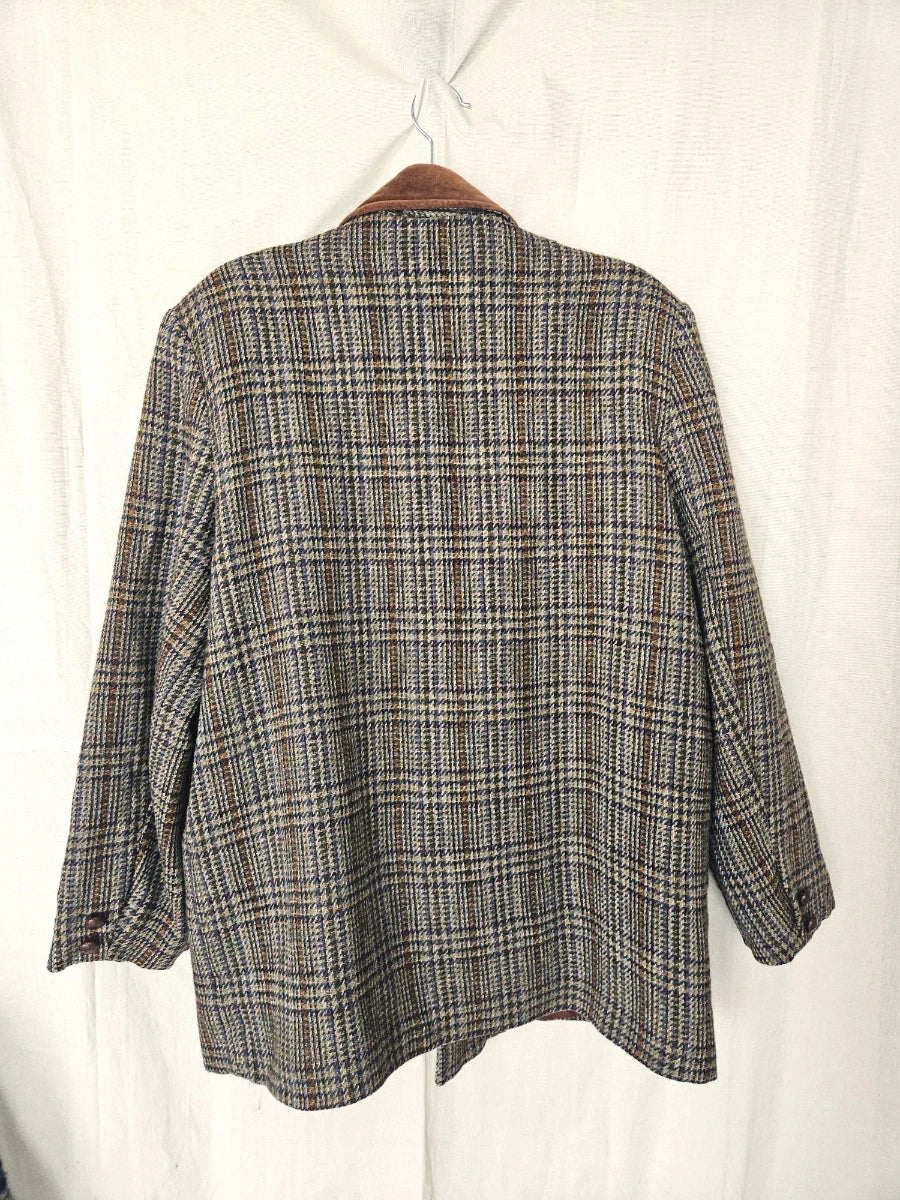 Leto - geruite blazer, wol | XXL