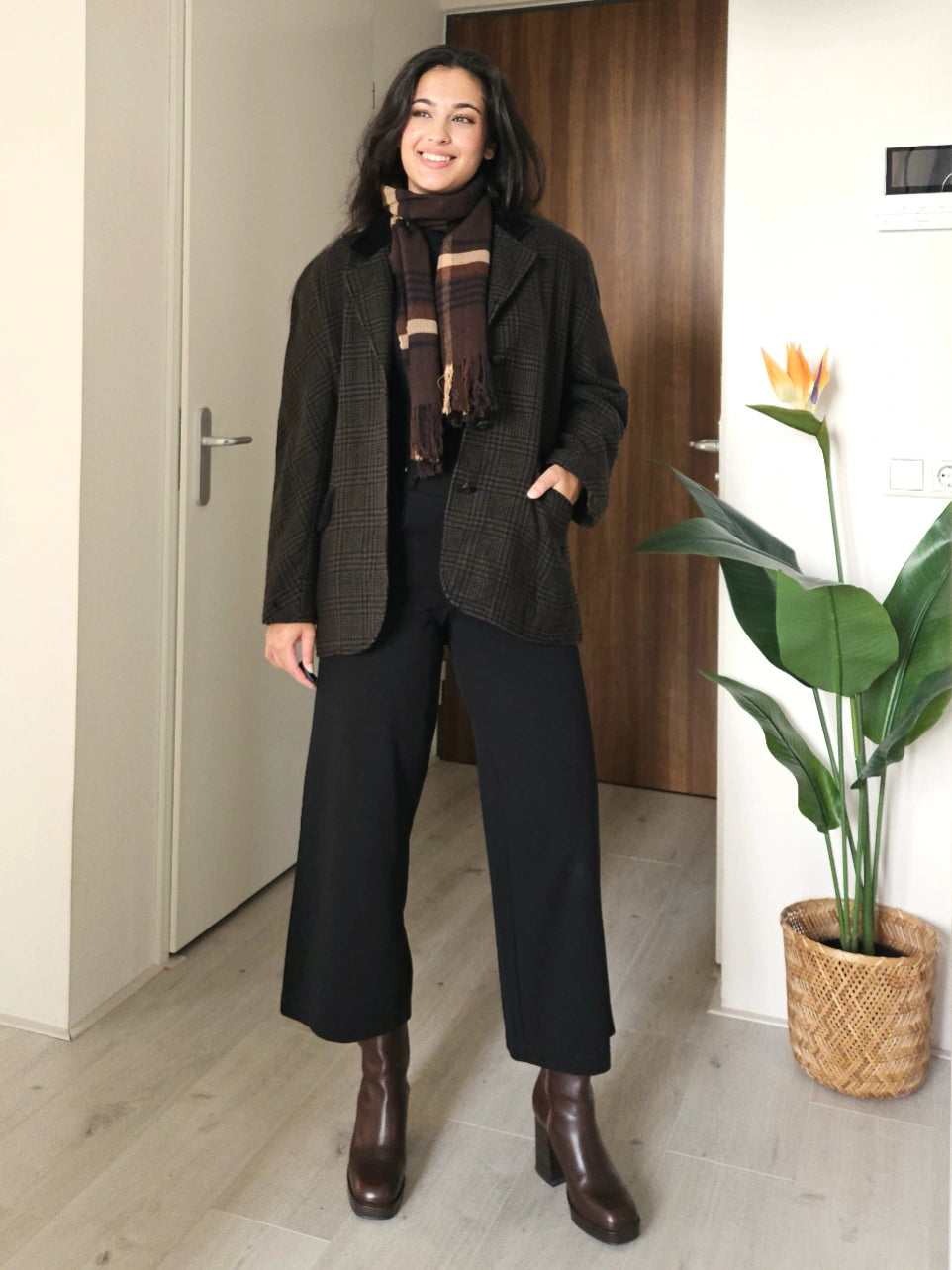 Nora - geruite blazer, wol | XL