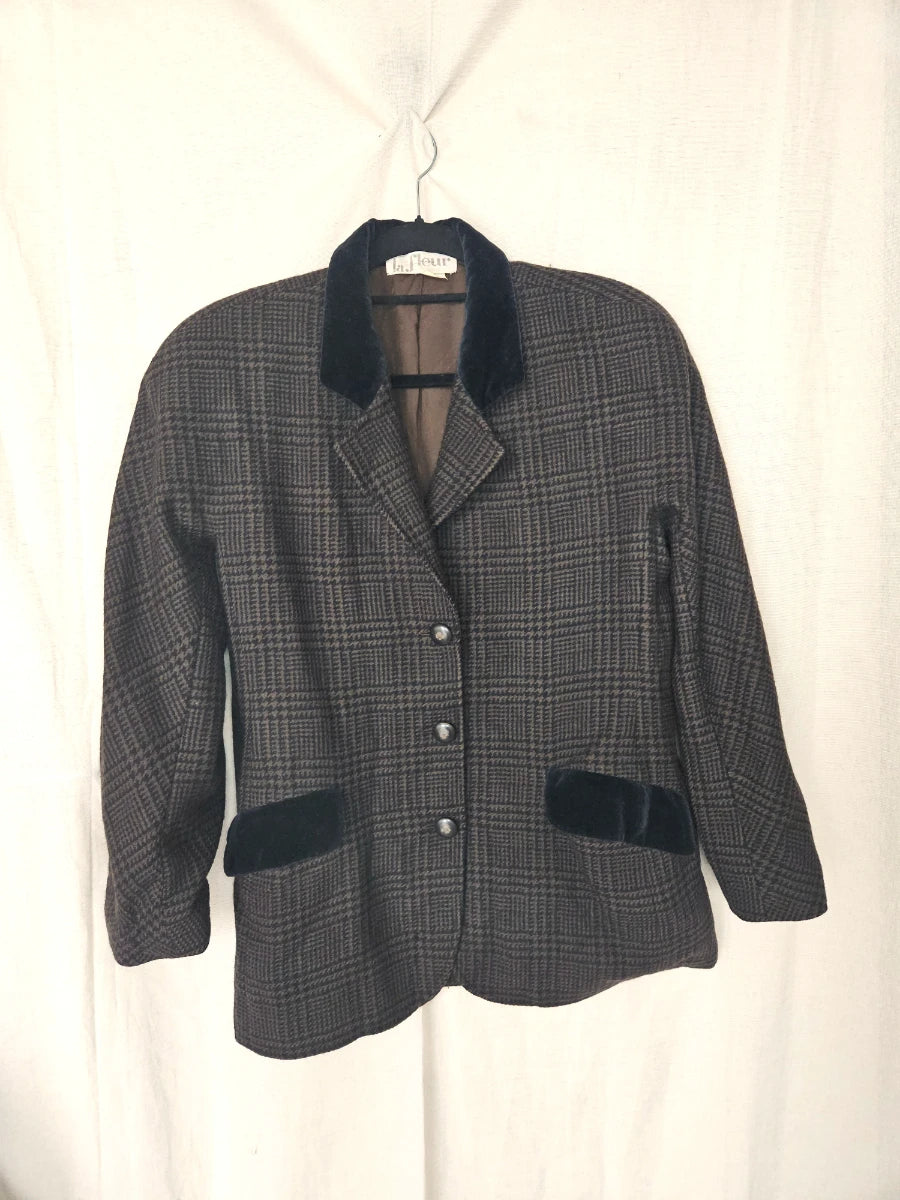 Nora - geruite blazer, wol | XL