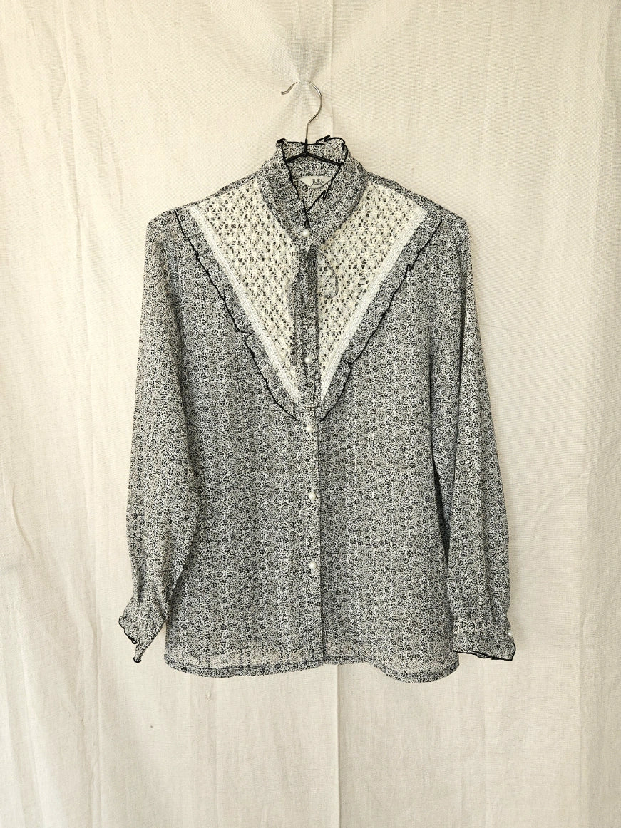 Rosa - vintage blouse western stijl | XS/S