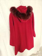 Wollen vintage mantel met capuchon | M