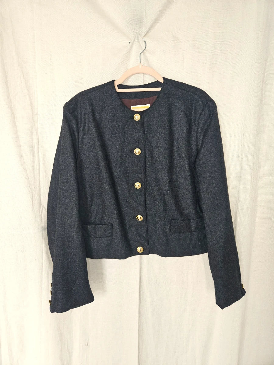 Calla - cropped jasje, wol | L