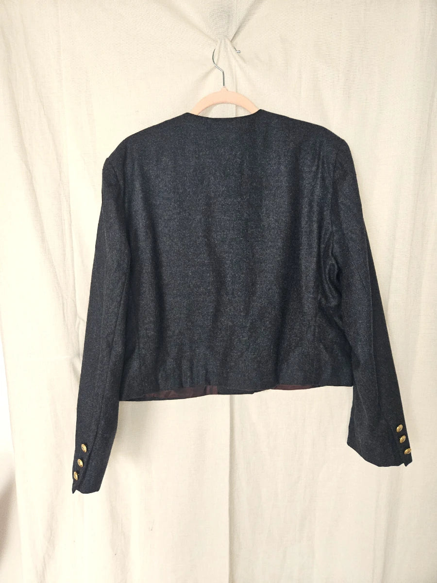 Calla - cropped jasje, wol | L