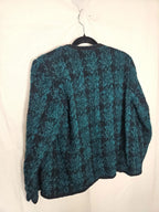 Donkergroen wollen bouclé jasje | S/M