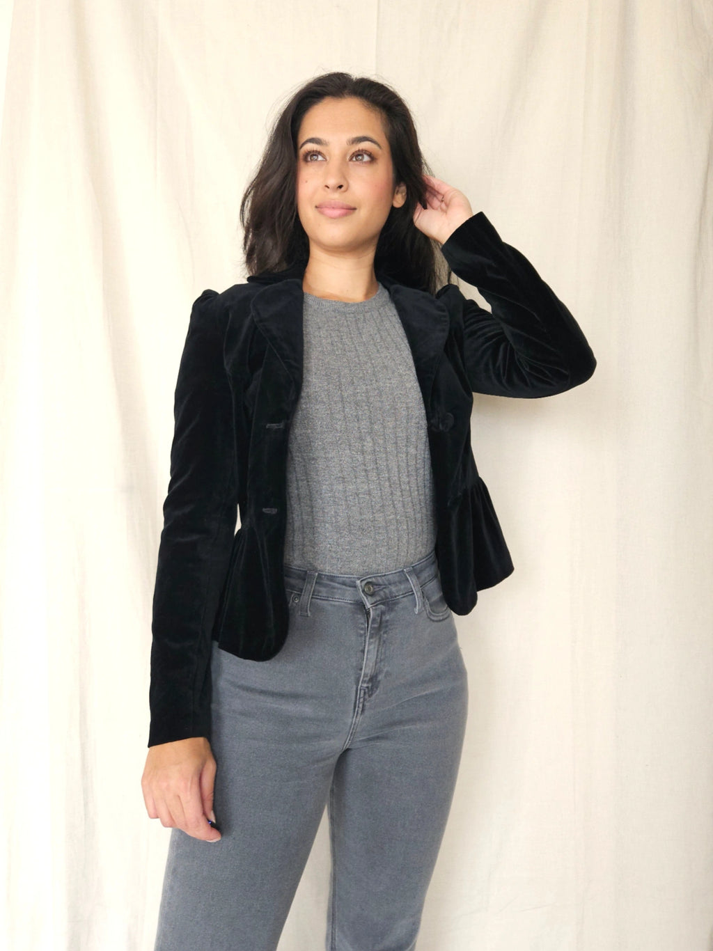 Vintage jasje Black Velvet | XS/S