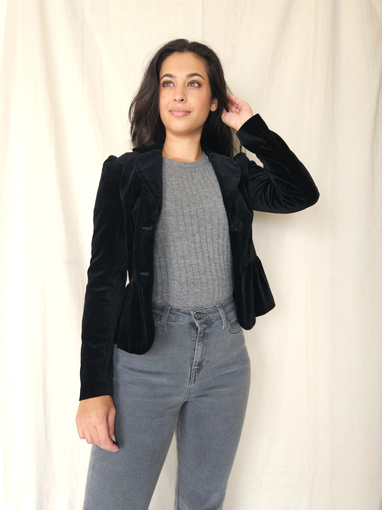 Vintage jasje Black Velvet | XS/S