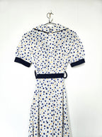 70s deadstock jurk met stippen | S