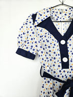 70s deadstock jurk met stippen | S