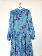 Zwierige 80s vintage jurk met bloemen | S/M