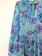 Zwierige 80s vintage jurk met bloemen | S/M