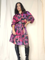 Herfstkleuren vintage jurk  | M/L
