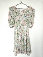 Romantische katoenen vintage jurk met kraag | L